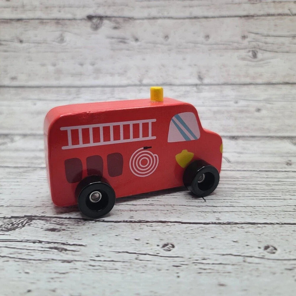 Wooden Toy Dump Truck Fire Truck Ankyo Toys Vehicles Lot of 2